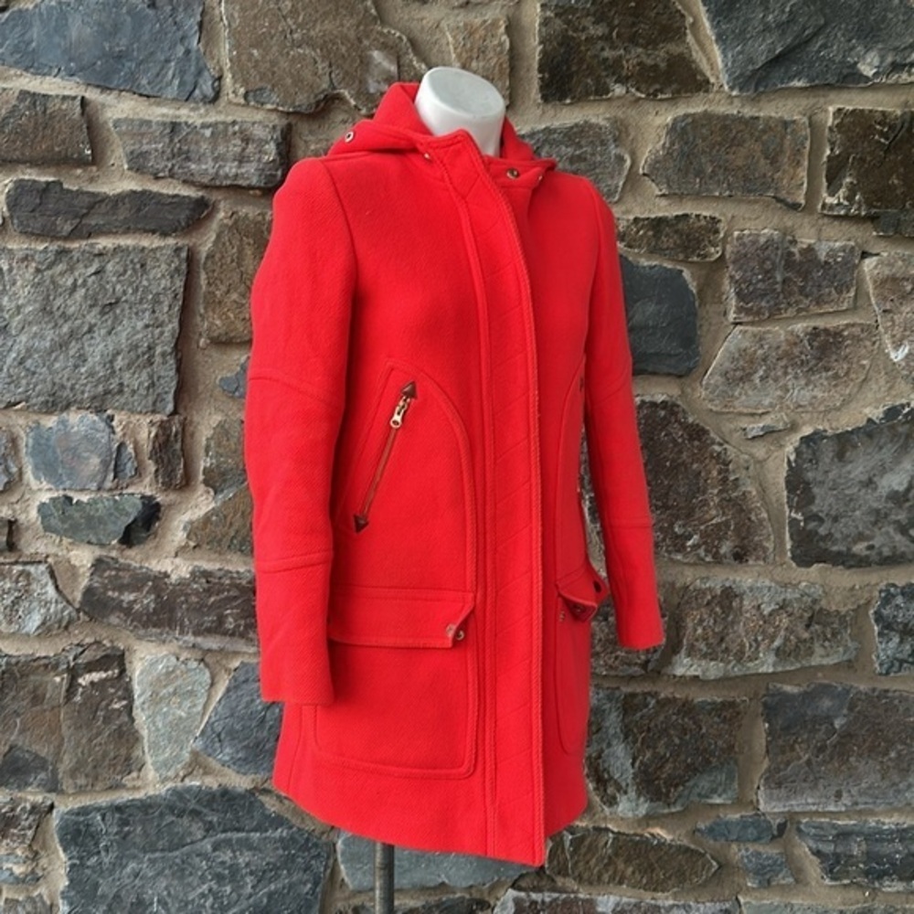 J. Crew Italian Stadium Cloth by Nello Gori Coat in Red size )
